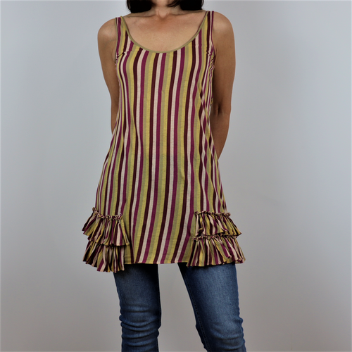 Camiseta larga de tirantes (tipo minivestido) de rayas talla S de Twenty8Twelve