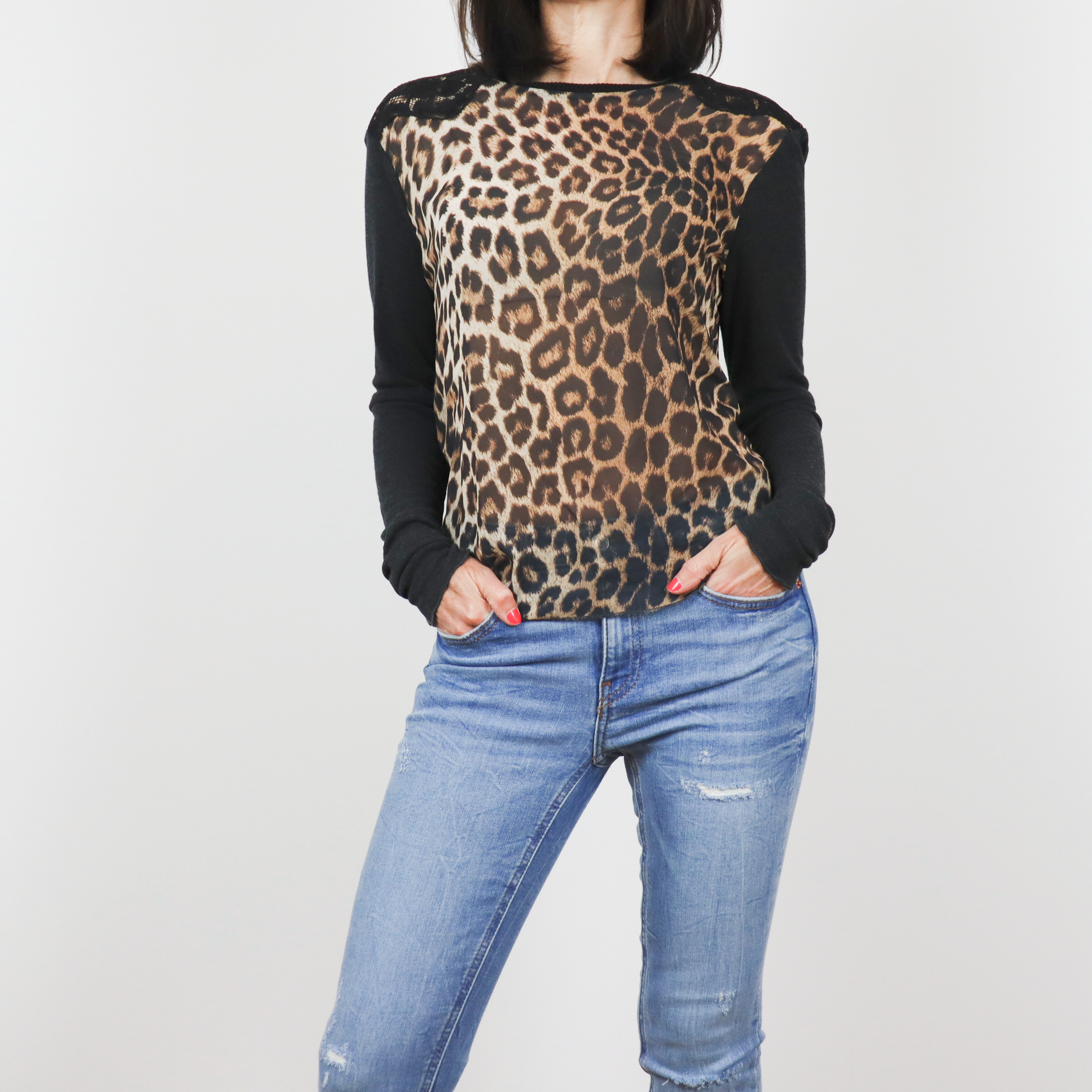Polera manga larga animal discount print