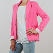 Cargar imagen en el visor de la galería, Chaqueta tipo Blazer color rosa pastel 100% algodón talla S de des petits hauts ¡Sin estrenar!
