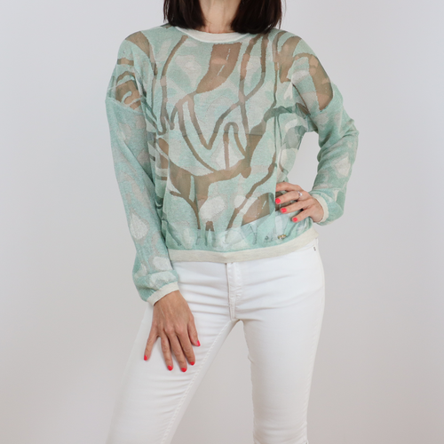 Jersey fino estampado verde transparente talla 38 (M) de DBDA