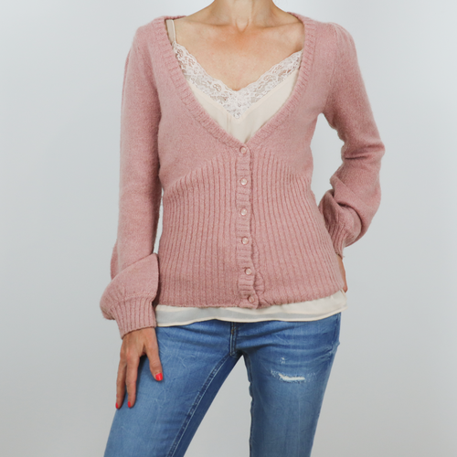 Chaqueta lana color rosa salmón talla S de Sara Kelly by Ellos