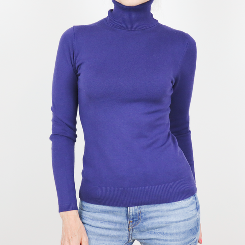 Jersey básico de cuello alto color morado talla XS/S de Hoss
