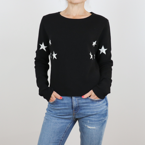Jersey negro corto con estrellas blancas talla M de Mango