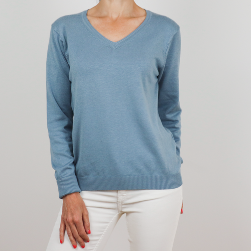 Jersey de pico básico de color gris azulado talla L de Mellachia Basic