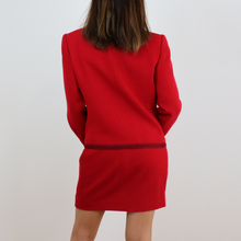 Cargar imagen en el visor de la galería, Falda corta modelo tweed color rojo, talla S, 100% lana virgen, de Un apres-midi de chien (France)
